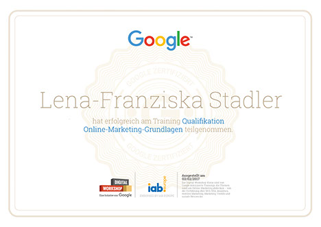Online Marketing Grundlagen Goole Zertifikat